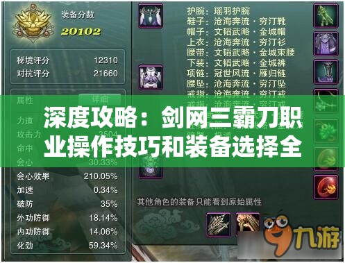 深度攻略：剑网三霸刀职业操作技巧和装备选择全解析