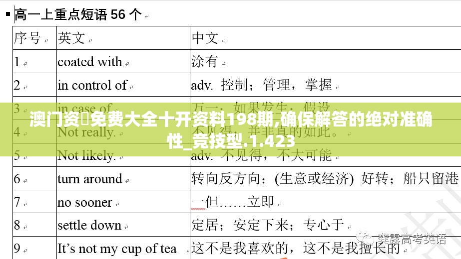 澳门资枓免费大全十开资料198期,确保解答的绝对准确性_竞技型.1.423