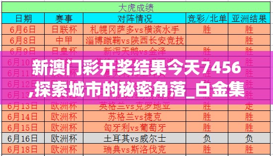 新澳门彩开奖结果今天7456,探索城市的秘密角落_白金集.4.276