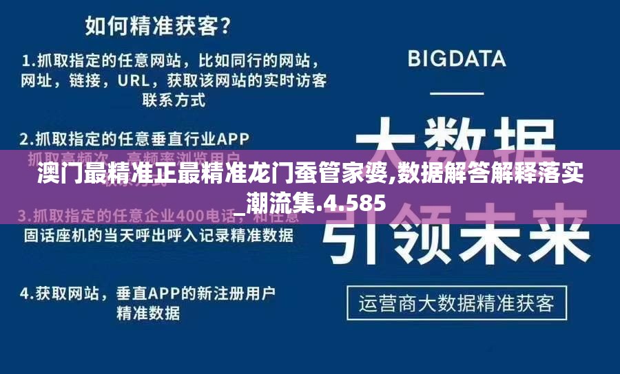 澳门最精准正最精准龙门蚕管家婆,数据解答解释落实_潮流集.4.585