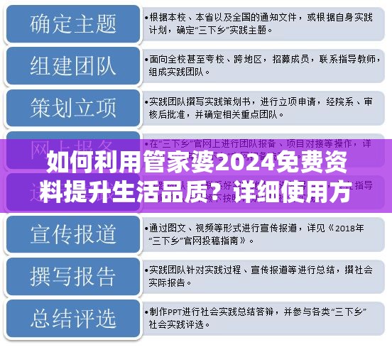 如何利用管家婆2024免费资料提升生活品质？详细使用方法分享